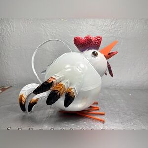 Hen Antiqued/Rustic Metal Watering Can